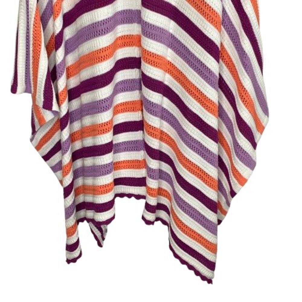 Talbots Purple and Orange Striped Poncho - Picture 9 of 16